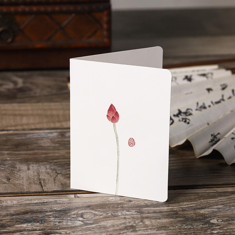 20p Chinese Ancient Style Greeting Card Birthday Gift Handwritten Greeting Card Envelope Ink Wash Postcard Holiday Greeting Card