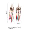 Retro Ethnic Style Hollow Out Carving Colors Beads Feather Tassel Earrings