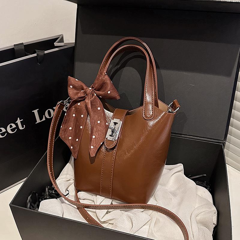 Summer new fashion silk scarf bucket bag mother and child bag portable shoulder messenger women's bag