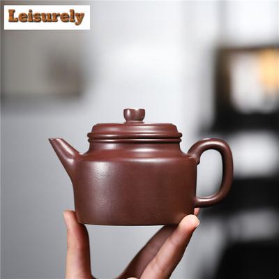 200ml Retro Yixing Lila Ton Teekanne Meister Handgefertigt Dezhong Kanne Roh Erz Stein Roter Schlamm Kessel Mit Filter Zisha Teeset Zubehör