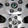 blcr1 4PCS Car Wheel Center Hub Caps Tire Decoration For Skoda Logo Rapid Kodiaq Fabia Karoq Laura Superb VRS Yeti Octavia Scala