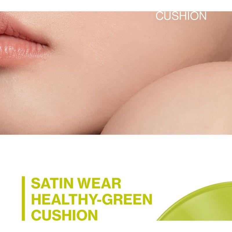 UNLEASHIA - Bundle: Satin Wear Healthy-Green Cushion Re-Feel Refill + Case Set - 5 Colors