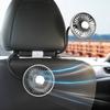 USB Car Fan Dual Head Cooling Air Fan Independent Switch 3 Speeds Adjustable Auto Headrest Cooler Fan For Rear Seat