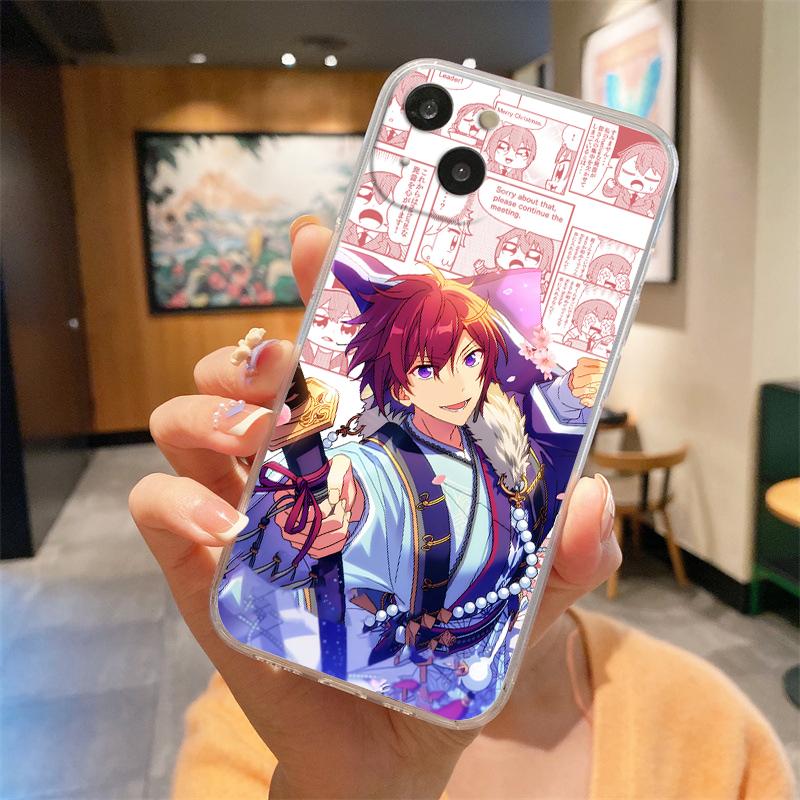 Anime Ensemble Stars Transparent Phone Case For iPhone 15 14 13 12 mini 11 Pro Max XS X XR SE 7 8 Plus Soft Straight Edge Cover