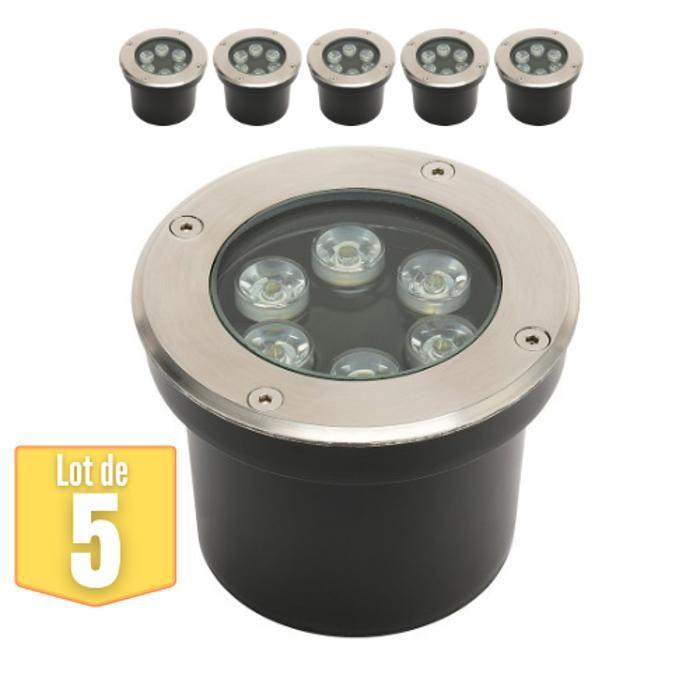 Set of 5 Waterproof Recessed LED Spotlights 6W 600lm 4000K IP67
