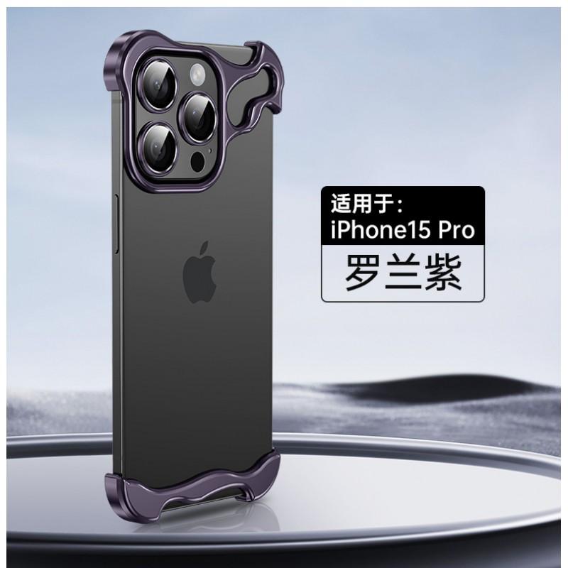 Metal Phone Case 18Pro 17Promax Edge-less Design Anti-fingerprint Corner Pads Shockproof Slim Fit Naked Feel