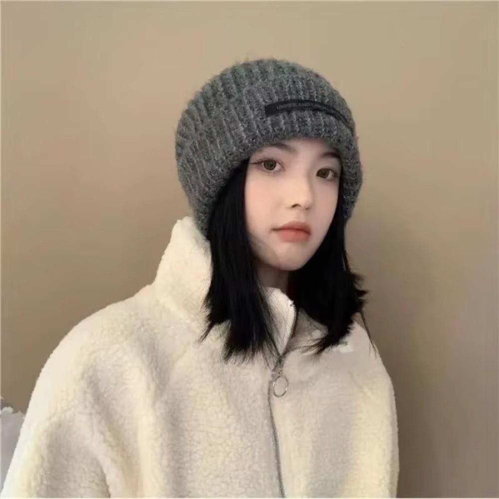 Solid Color Knitted Hat Warm Hip Hop Caps New Leisure Cap for Women Men
