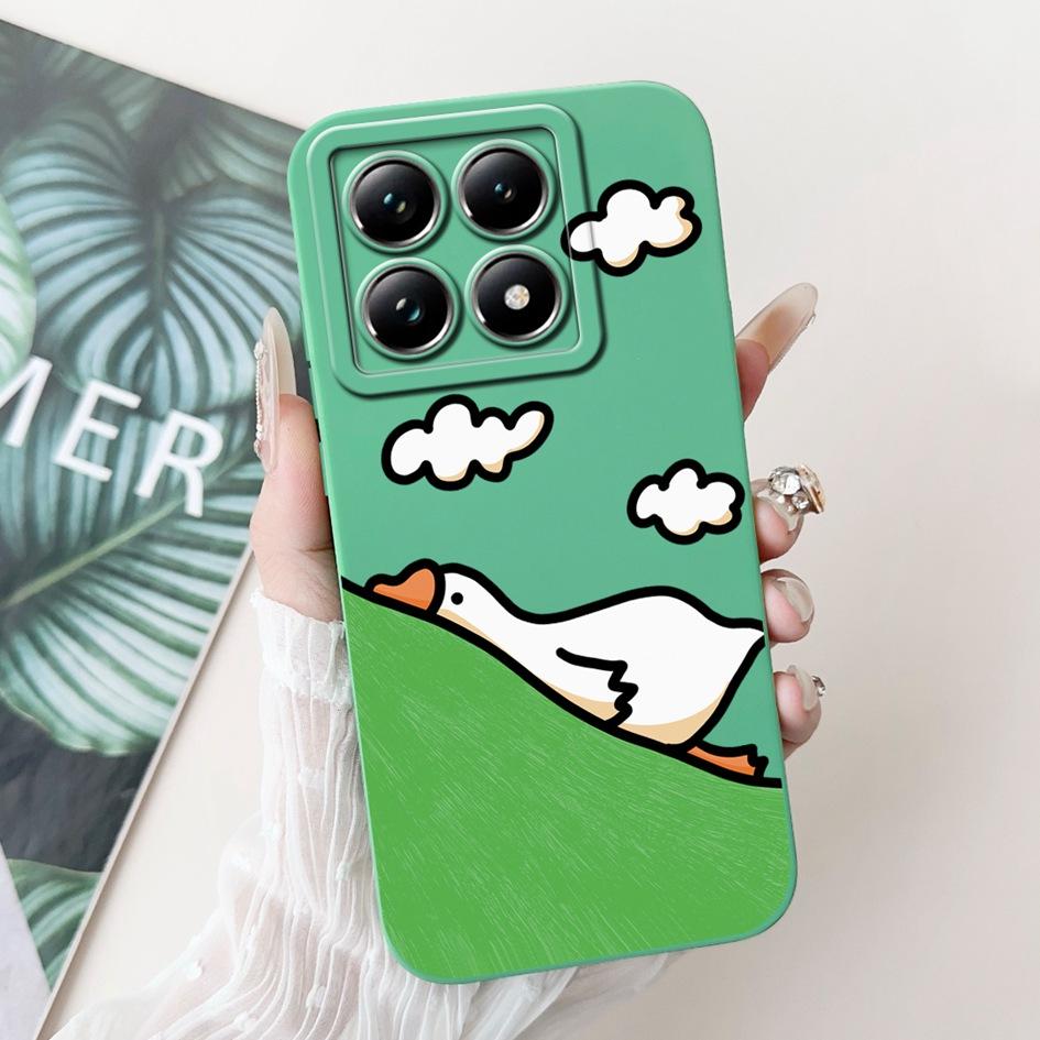Für Xiaomi 14T Hülle 14T Pro Cover Süßer Cartoon-Panda Weiches Flüssigsilikon Stoßfest Funda Für Xiaomi 14T Pro Mi14TPro 5G Hülle