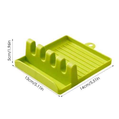 Spoon Rest with Lid Holder - Heat-Resistant Pot Lid Holder, Spatula, Ladle, Spoon Rack, Multi-Functional Kitchen Storage Rack for Spatulas, Ladles, Ch