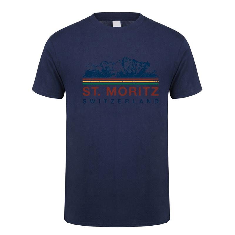 St Moritz Switzerland T Shirt Summer Graphic Unisex Cotton Tshirts Fashion Short Sleeve Dad Gift Oversized Tees DY307