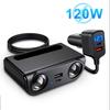 120W Autoladegerät Adapter PD QC USB Schnelllade Stecker Splitter Anschlüsse Steckdose LED Voltmeter Elektrisches Autozubehör