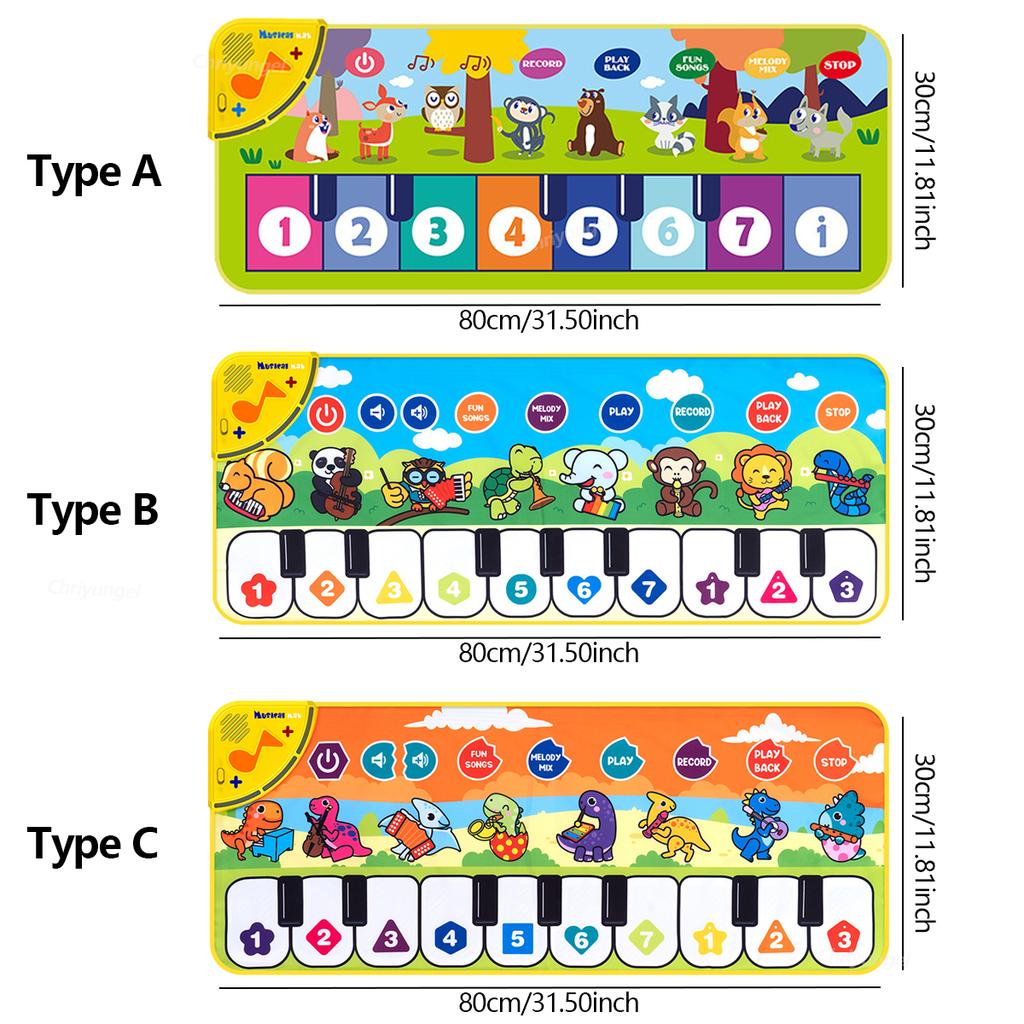 Dansmat Piano Voor Kinderen 80*30Cm Muzikale Speelmat Met Demo Liedjes Peuters Vloer Keyboard Muzikaal Tapijt Meisje Jongen Verjaardagscadeaus
