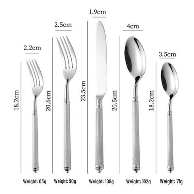 Abay 5-teiliges Western-Besteckset aus 304er Edelstahl, Silber