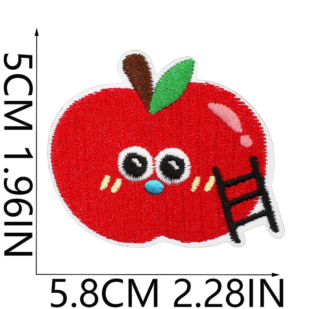 Cartoon Apple Embroidery Cloth Sticker Apple Cake Patch Sticker Children'S Clothes Decoration Stars Apple Embroidery Stamp Boy