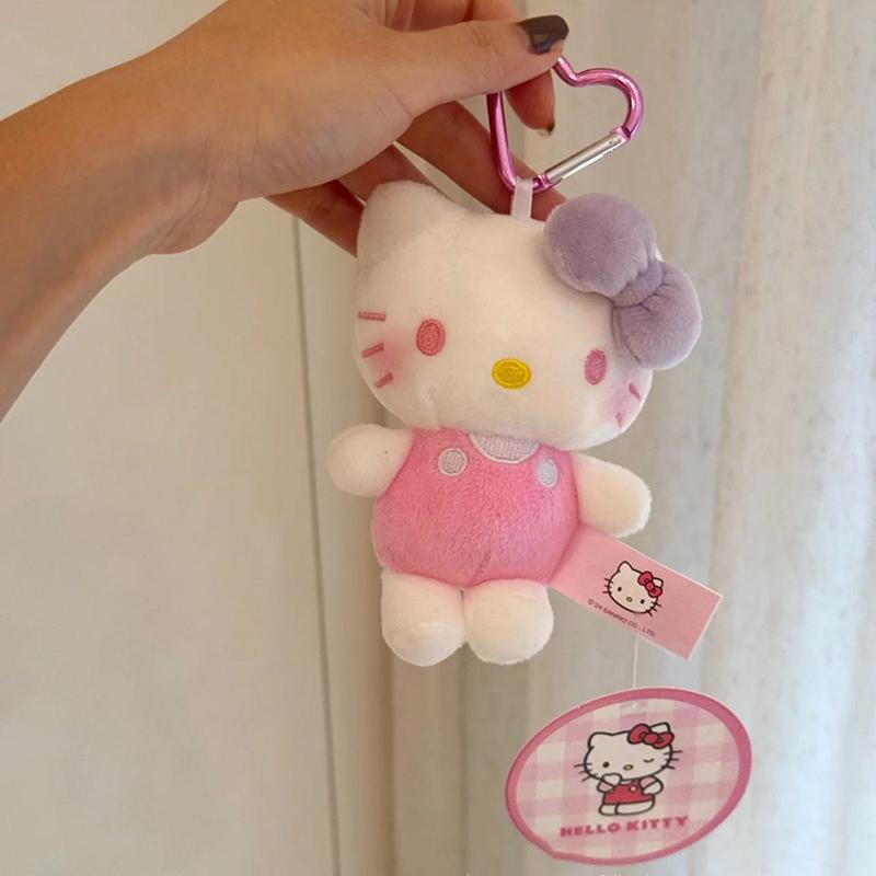 Hello Kitty Plush Toy Keychain Sanrio Kt Cat Soft Stuffed Doll Pendant Car Key Ring Backpack Bag Decor Kid Gift