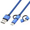 CoolBox COO-CAB-U2MC-BL USB Type-C-kabel - 1m - USB A til USB C/Micro-USB B - 2.0 - 480 Mbit/s - Blå