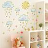 Tj9004 Cute Sun Cloud Love Rain Bronzing Wall Sticker Decoration Living Room Bedroom Background Self-Adhesive Wall Sticker