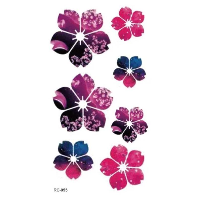 Tattoo-Aufkleber Körper-Make-up Flamme Finger Wasserdicht Temporäre Tattoos Schwarz Quadrat Rose Blume Kunst Flash Fake Tattoos