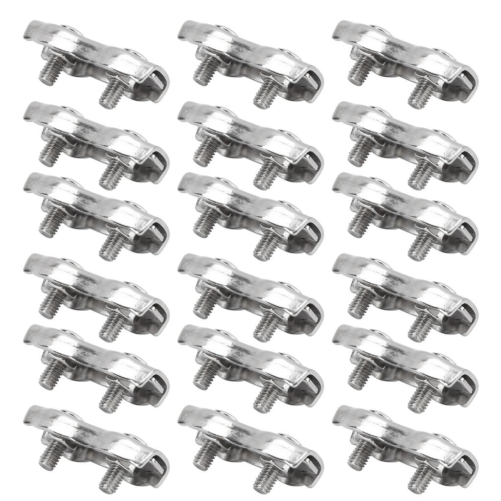 18pcs M2 Duplex Wire Rope Clip Cable Clamps Stainless Steel Duplex 2‑Post Cable Clamp