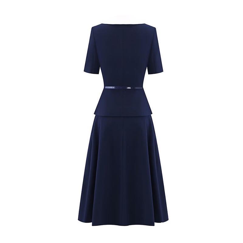 Tluoman Women's Doll Collar Business Suit Skirt Set