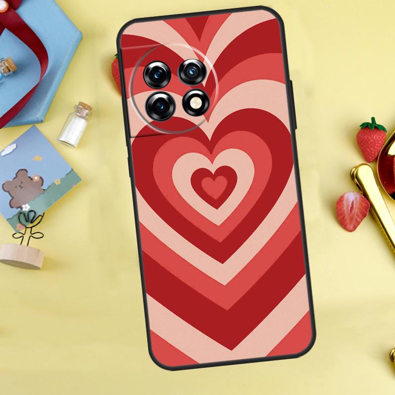Purple Brown Pink Blue Heart Case For OnePlus Nord 5 CE 2 3 4 Lite N20 N30 OnePlus 15 12R 13R 13 12 11 10 10T 13T Cover