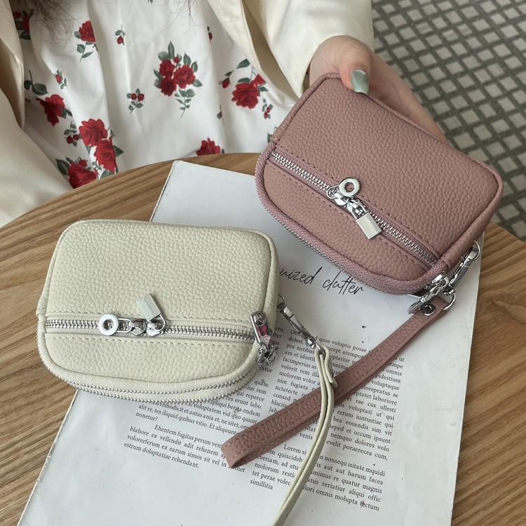 Women's Minimalist Genuine Leather Coin & Key Purse - Double Zipper Design for Lipstick & Coin Storage (2025 Edition)