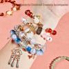 Conjunto de Presente Pulseira de Contas Feita à Mão e Caixa de Joias para Aniversário de Menina
