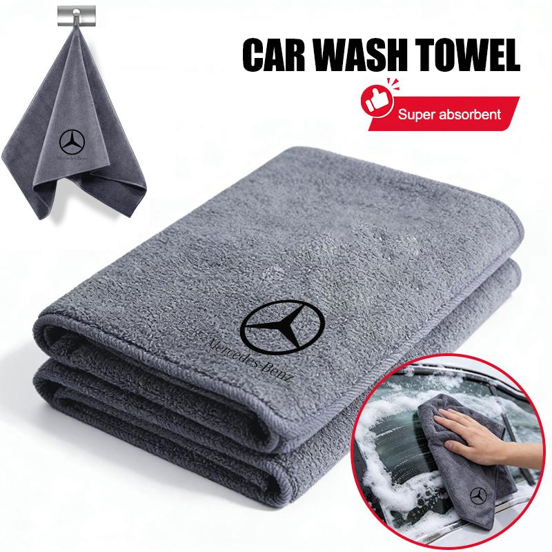 Car Double-Faced Plush Absorbent Towel Cleaning Cloth For Mercedes Benz AMG W204 W205 W211 W212 W213 W176 GLA CLA Stickers XZ0