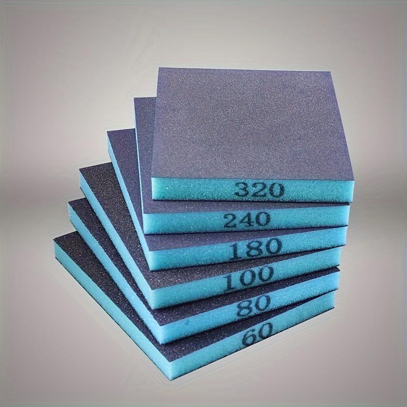 6PCS Sanding Sponge 60-320 Grit Washable and Reusable Wet Dry Sanding Blocks for Metal Wood Polishing Abrasive Tool 120*96*50mm
