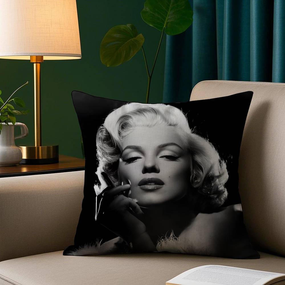 Engel Sänger M-Marilyns Kissenbezug Kurzplüsch Druck Kissenbezug Quadratische Wurfkissenbezüge Sofa Heimdeko