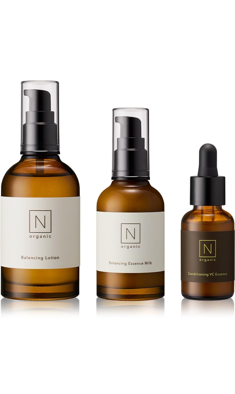 3 Steps Smooth Supple Skin N Organic Basic Skincare Set (Toner Emulsion Serum) (Approximately 2 months supply) Moisturizing Power Firmness Dry Citrus