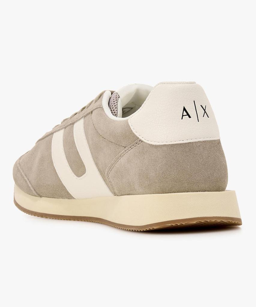 Armani Exchange Men'S Logo Patch Suede Sneakers _Warm Grey_A416175005
