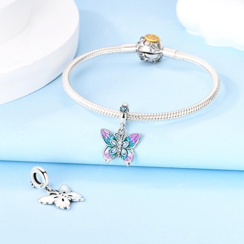 Charms Original Copper Colored Butterfly Insect Pendant Beads Fit Bracelet Women Jewelry Diy Fine Gift Accessory