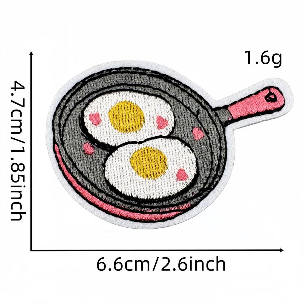 2025 Cute Cartoon Pizza Snack Embroidered Cloth Patches for Kids' Clothes