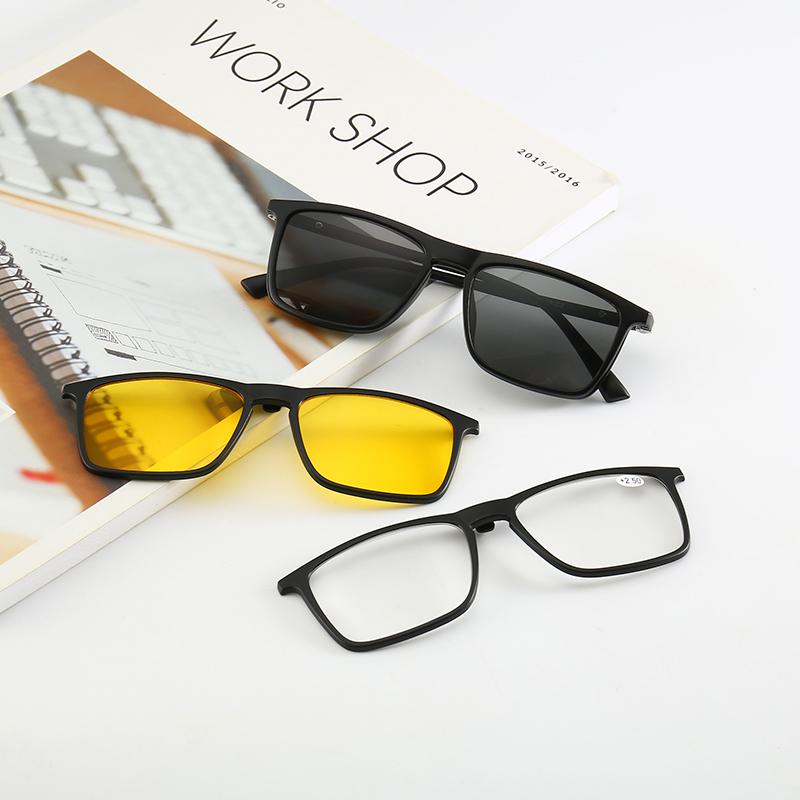 Reading Glasses 6 in 1 Sets Polarized Glasses Women Men Fashion Simple Style Frames Computer Eyeglasses Lenses Unisex Eyewear