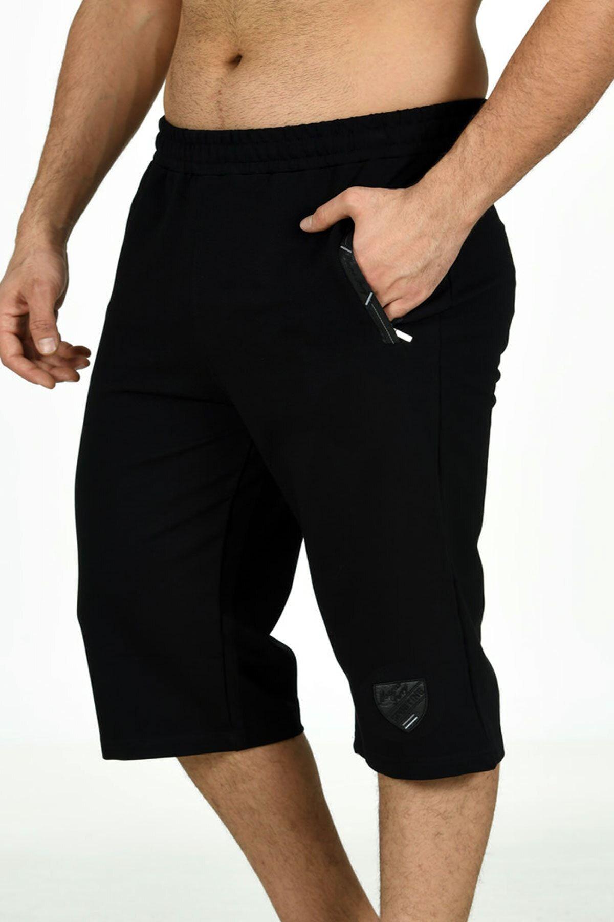 

Men s Plus Size Plus Size Shorts & Bermuda Black Men s Elastic Waist Pocket Cotton Two Thread Plus Size Capri 3XL