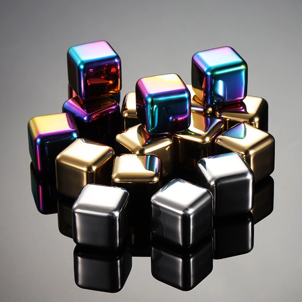 Stainless Steel Ice Cubes Reusable Chilling Stones for Whiskey Wine Drink Cold