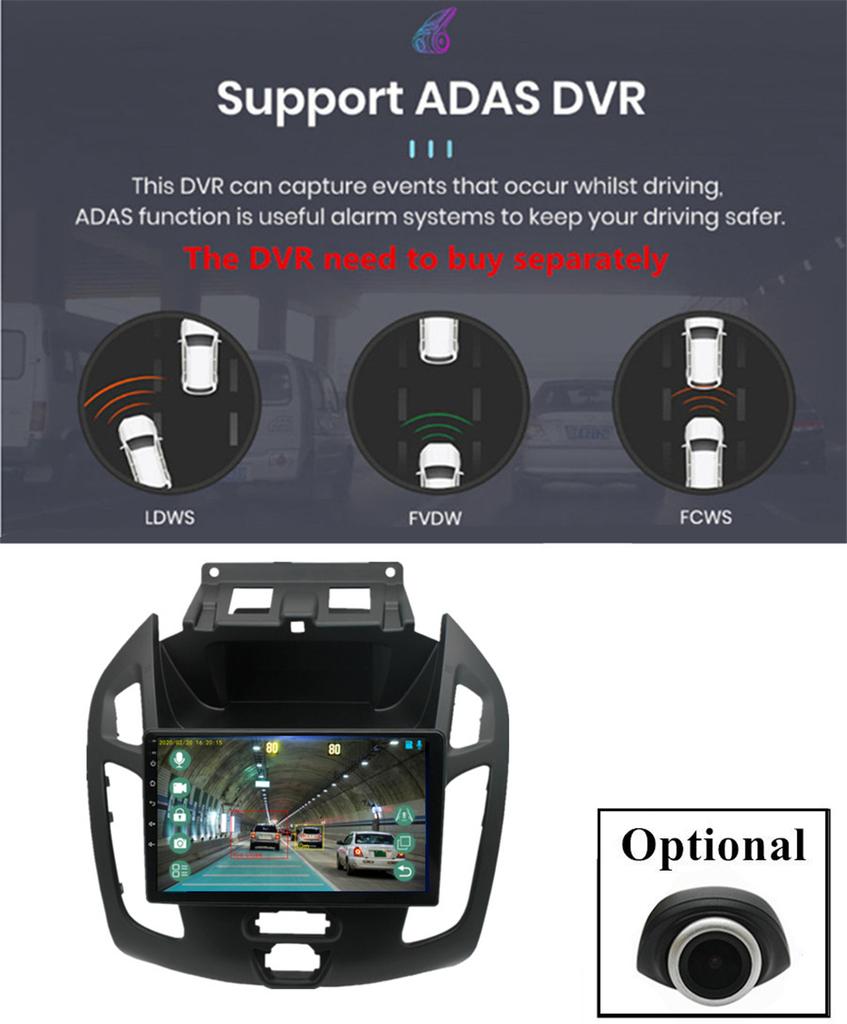 9'' 4+32GB Android 13 Radio GPS Navi For Ford Transit Connect 2014-2018 Carplay
