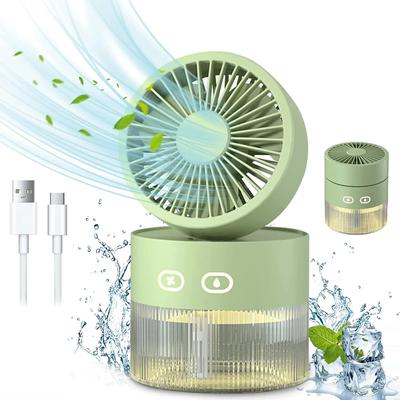 Mute High Capacity Portable USB Rechargeable Mini Fan Desktop Humidifier Water Spray Fan Folding Air Cooling Fan