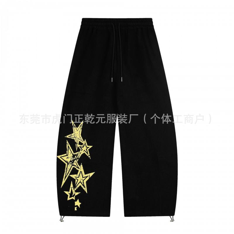 American Hip Hop Harajuku Star Print Sweatpants Loose Streetwear Men Women