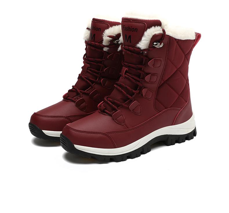 Botas de Neve de Inverno Femininas Plus Size do Nordeste - Cano Médio, Cano Alto para Viagem ao Ar Livre