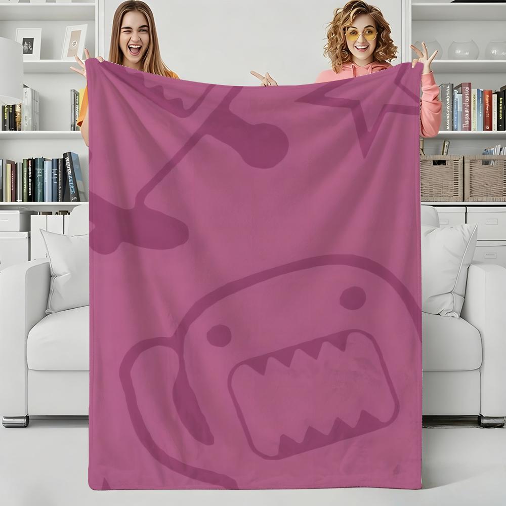 Character D-Domo-kuns Throw Flannel Blanket Perfect for Sofa Office Bed Travel Sleep Read Relax Camping four season use