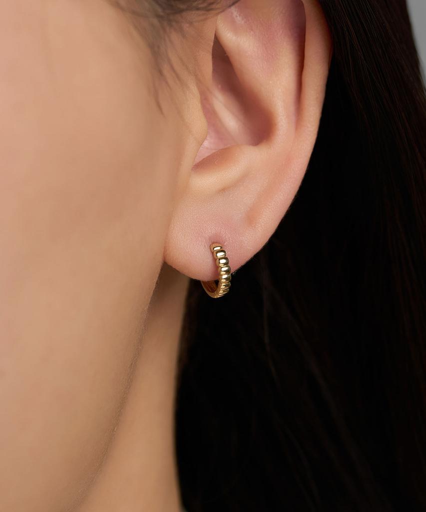 Lloyd Reversible Ring & Puff 10K Gold One-Touch Ring Earrings Lotp3012T