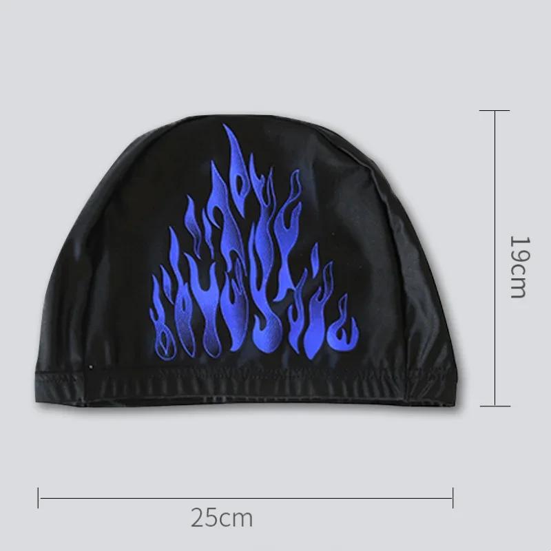 Men'S Swimming Caps Large Size High Elastic Breathable Nylon Swim Cap Fashion Printing Ear Protection Men Male Swimming Cap Hat