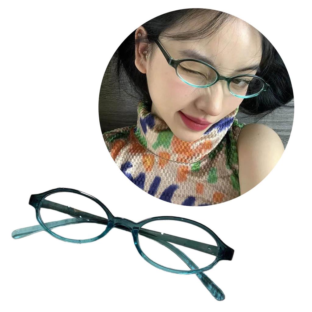 Fashion Colorful Oval Small Frame Lens Glasses for Girls Seaside Party Girls Taking Photo Christmas Camping Decors