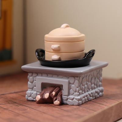 1Set 1:12 Dollhouse Miniature Stovetop Casserole Steamer Basket Frying Pan Kitchen Model Decor Toy Doll House Accessories