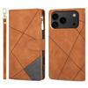 For iPhone 17 Pro Max Wallet Case Color Splicing Leather Phone Cover with Stand