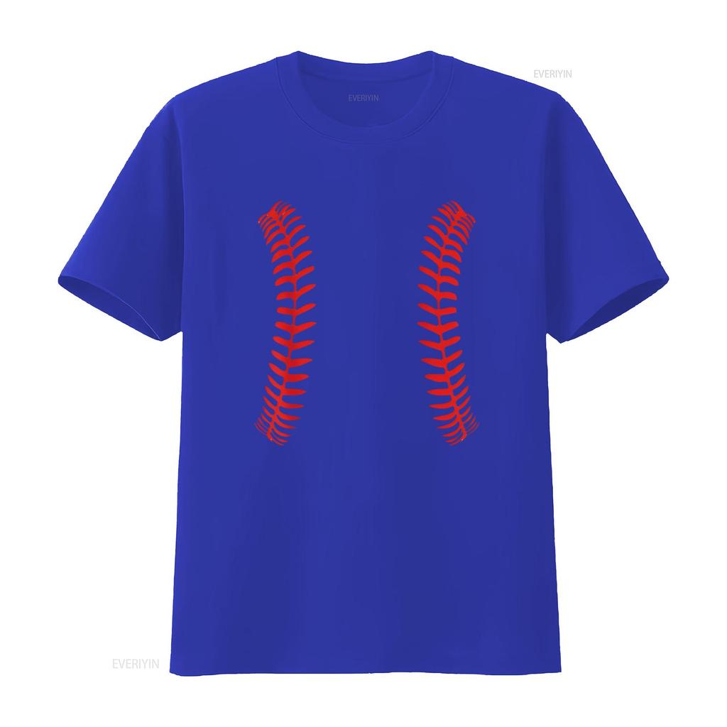 Womens Baseball Stitches T Shirt Ball Double Softball vintage Washed streetwear Slightly homme Breathable Unisex graphic Soft