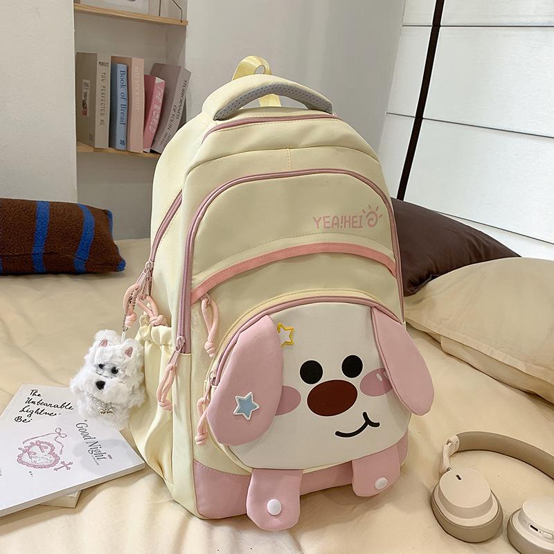 New high-value, fresh and sweet original style cute dog backpack women's lightweight large-capacity backpack