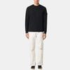 Stone Island Solid Logo Long Sleeve Crewneck Sweatshirt Men sweatshirts Black K1S1561000-20S0060-V0029